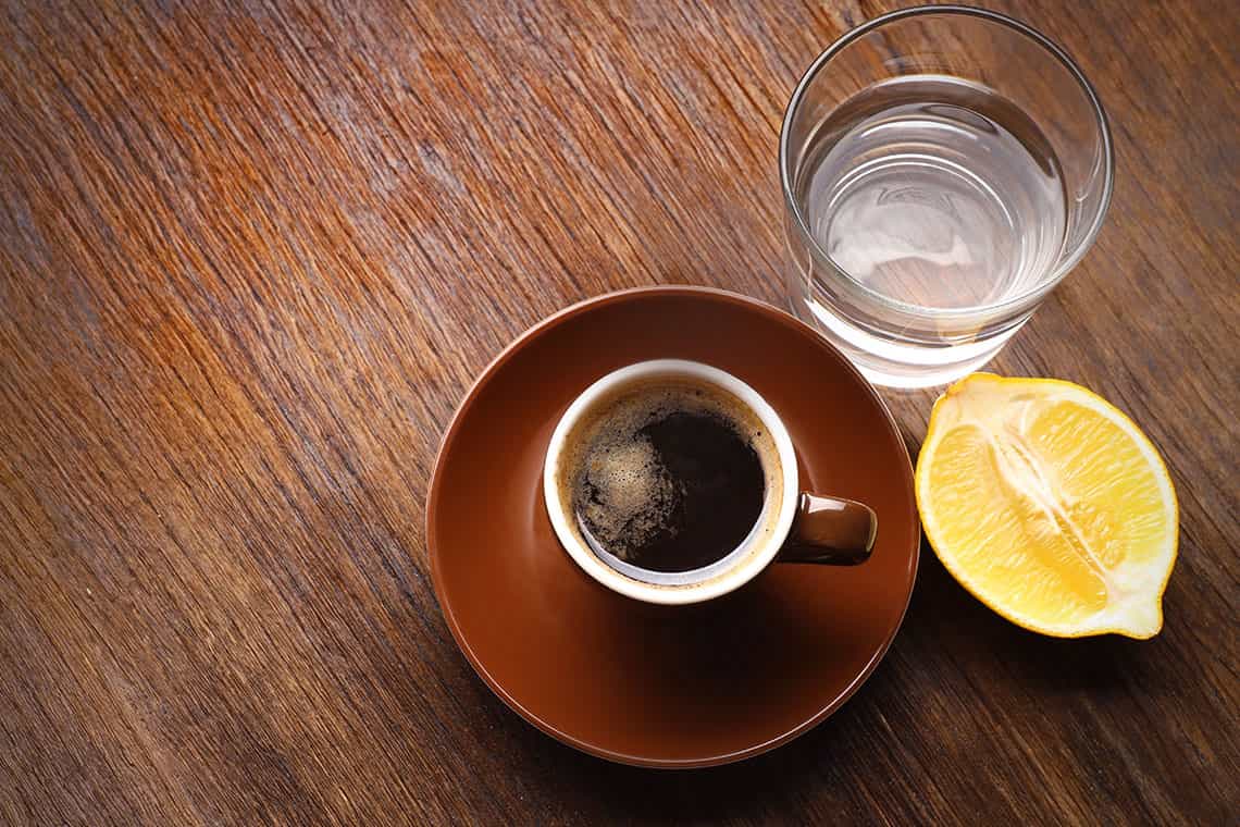coffee lemon and hot water