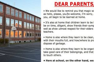 school asks parents to take responsibility