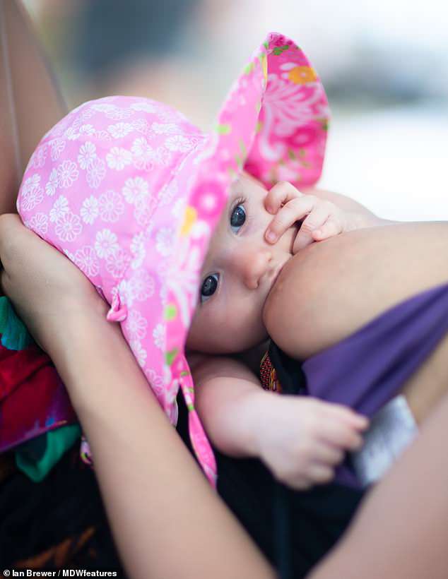 Reka Nyari breastfeeding
