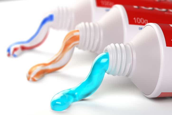 Toothpaste color strip