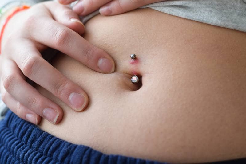 Infected body piercing