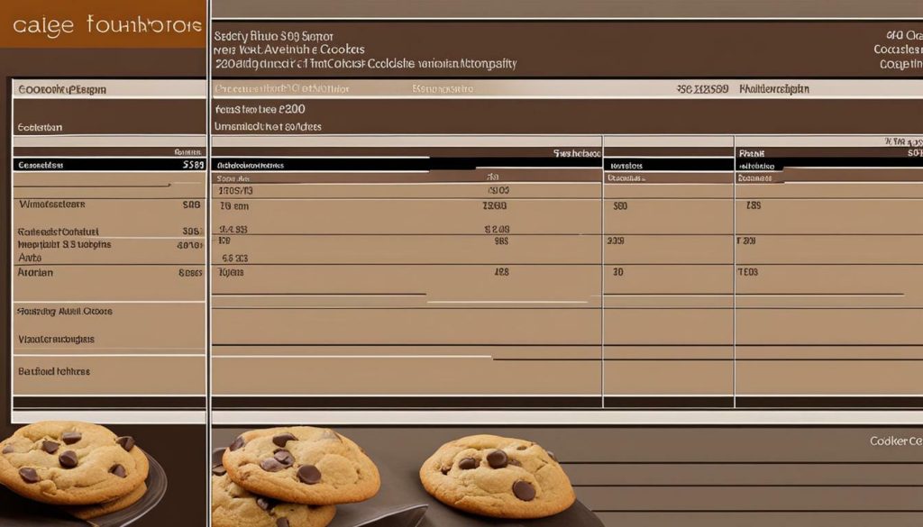 calorie count of chocolate chip cookies