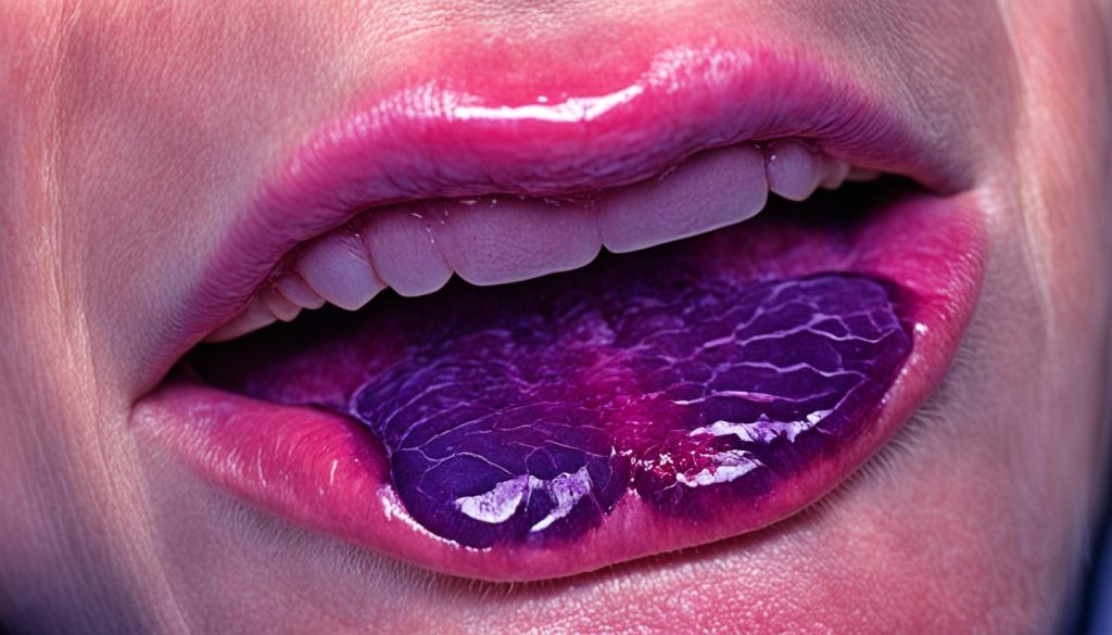 purple tongue